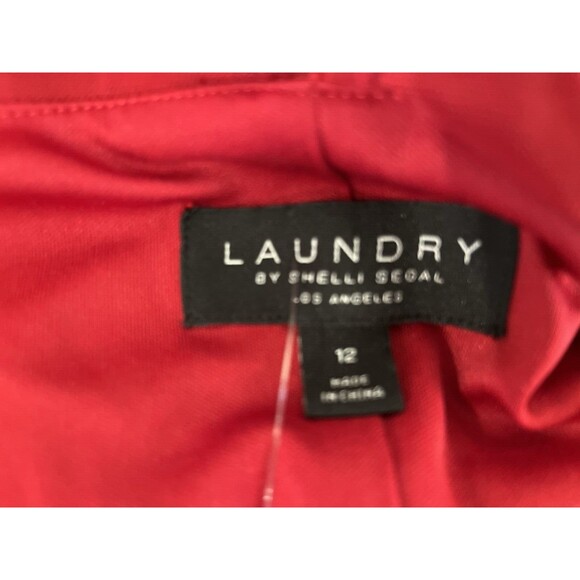 Laundry by Shelli Segal womens Classic Mesh Sheath Dress size 12 Red Knee Length - Picture 8 of 9